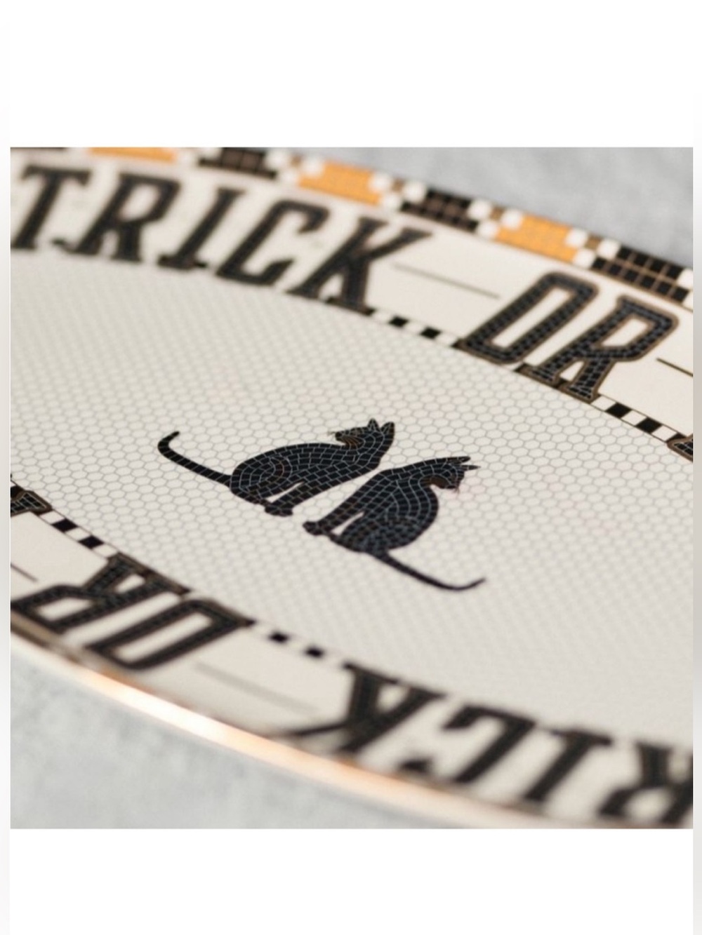 Anthropologie The Bistro Tile Stoneware Serving Platter:
Halloween Edition CAT - Picture 3 of 6
